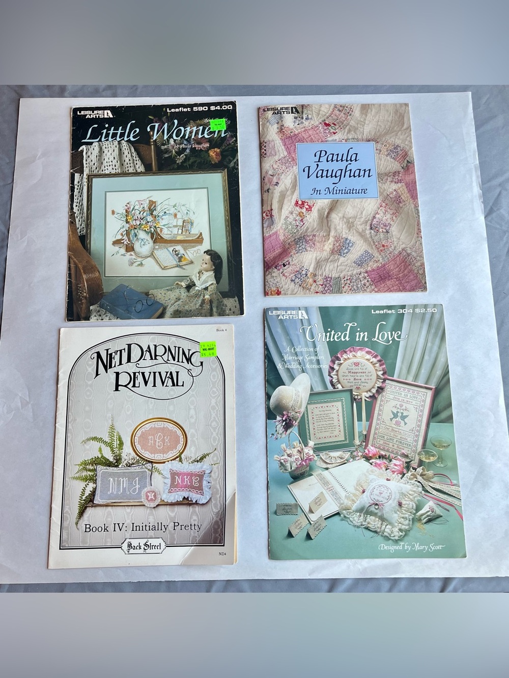 Vintage Cross Stitch Design Sampler Instructions Multi-Theme Booklets - Set of 4